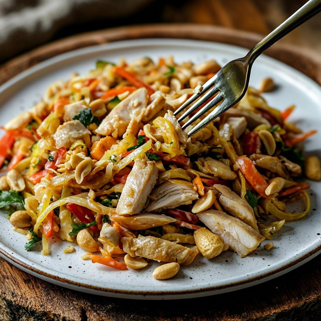 Thai Erdnuss Hähnchen Salat