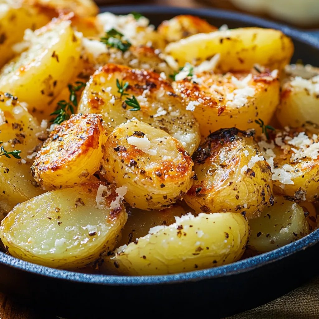 Gebackene Kartoffeln mit Knoblauch & Parmesan