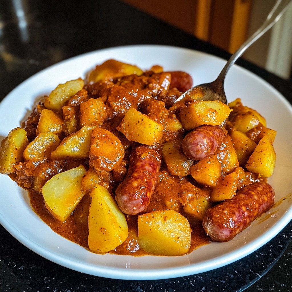 Kartoffelgulasch mit Würstchen