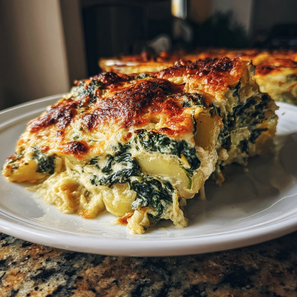 Kartoffelauflauf mit Spinat