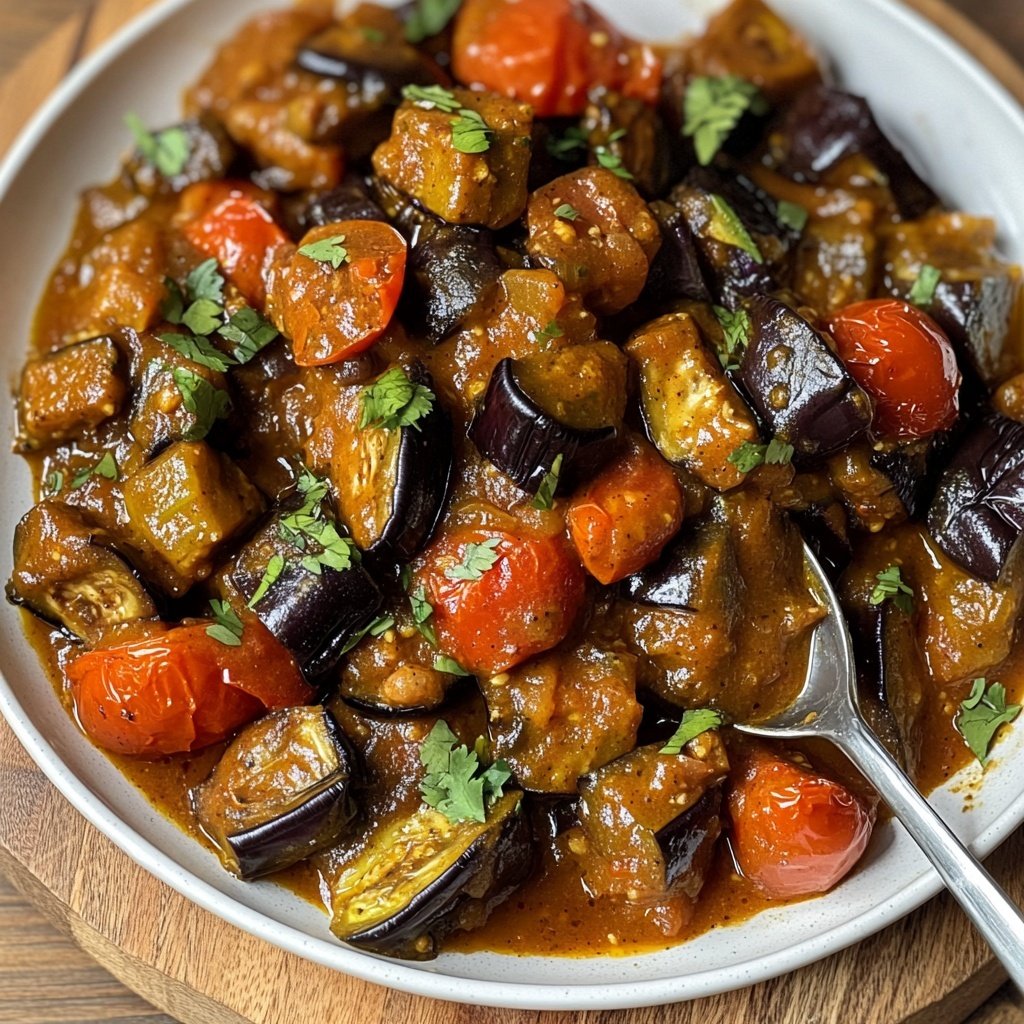 Curry mit Aubergine und Tomaten