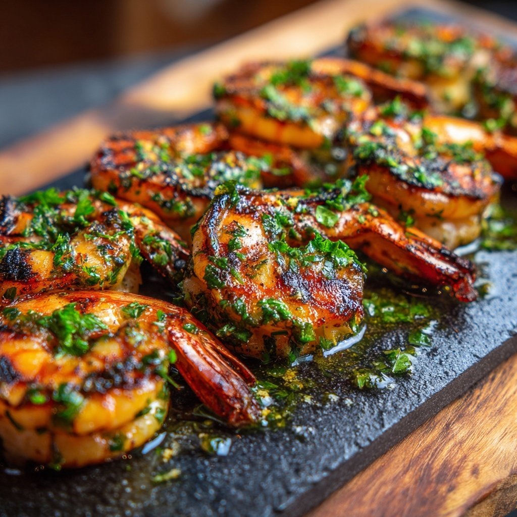 Gegrillte Garnelen Mit Kräuteröl