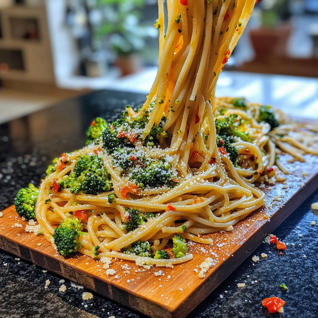 Spaghetti mit Brokkoli und Chili