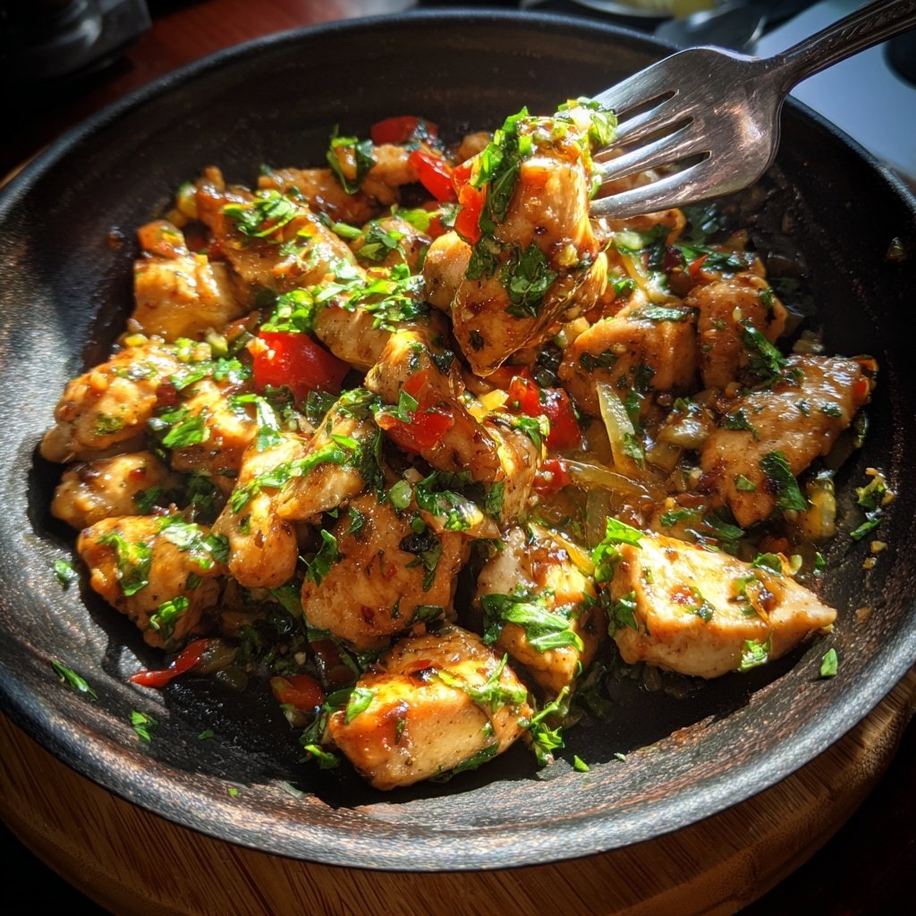 Kalorienarme Hähnchenpfanne Mit Zitronen Kräutern