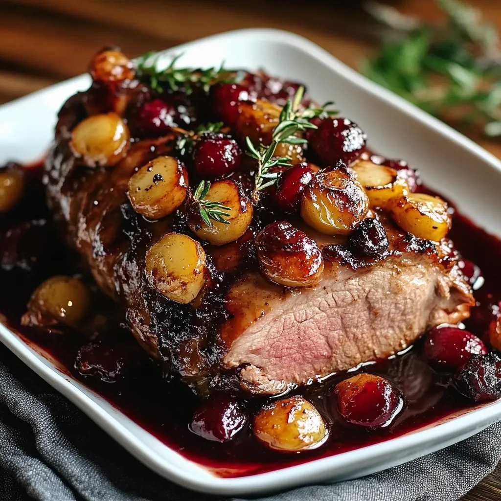 Cranberry Dijon Pork Loin Roast mit Apple Cider Glaze