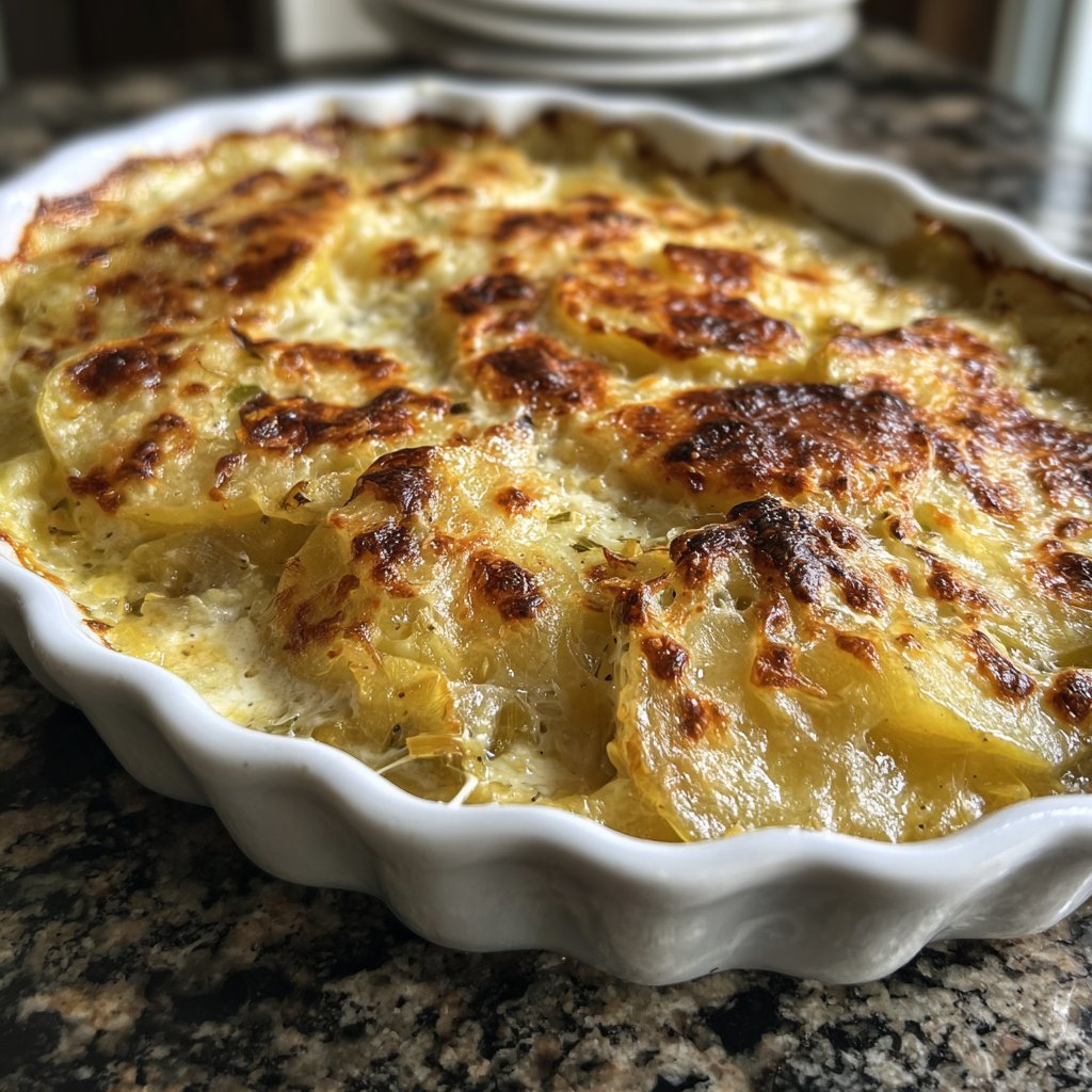 Kartoffelgratin mit Lauch