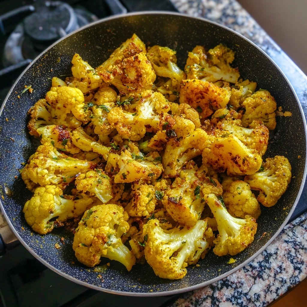Blumenkohl Pfanne Mit Curry Gewürz