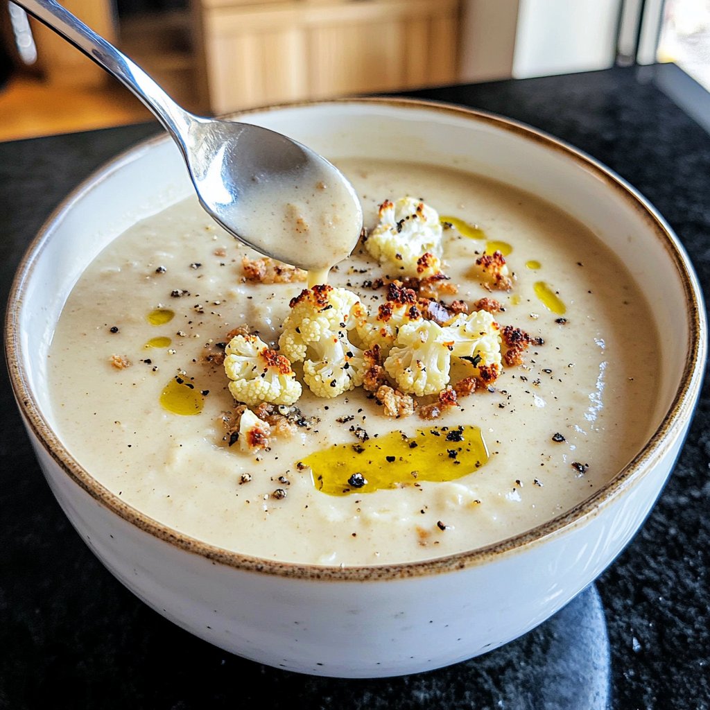 Einfache Blumenkohlsuppe aus dem Ofen